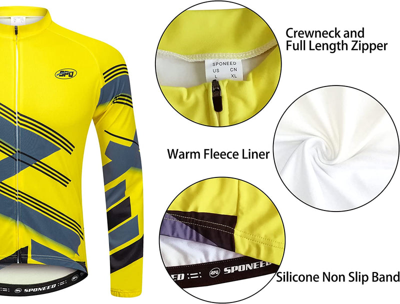 Sponeed Men'S Cycling Jersey Full Sleeve Riding Wear Long Sleeve T Shirts Pants Sporting Goods > Outdoor Recreation > Cycling > Cycling Apparel & Accessories sponeed   