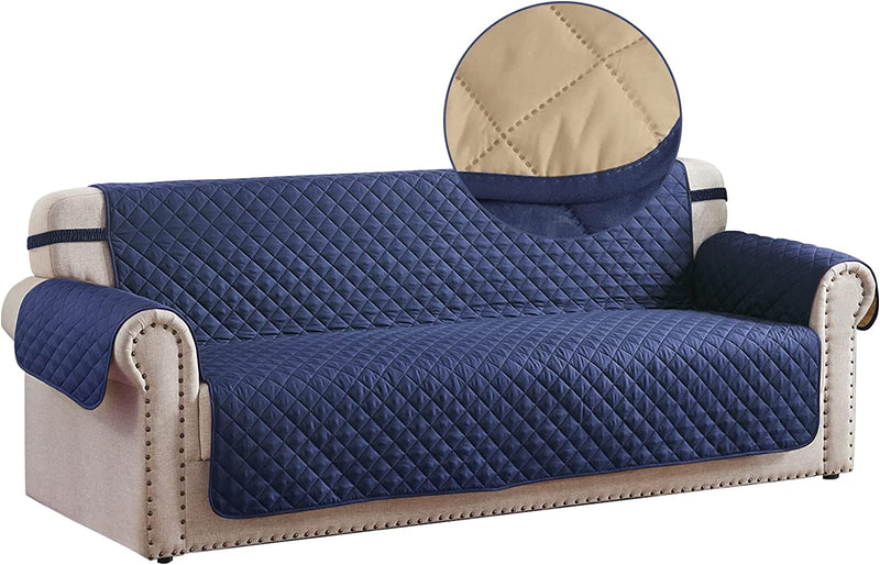 RHF Reversible Sofa Cover, Couch Covers for Dogs, Couch Covers for 3 Cushion Couch, Couch Covers for Sofa, Couch Cover, Sofa Covers for Living Room,Sofa Slipcover,Couch Protector(Sofa:Chocolate/Beige) Home & Garden > Decor > Chair & Sofa Cushions Rose Home Fashion Navy/Sand Large 