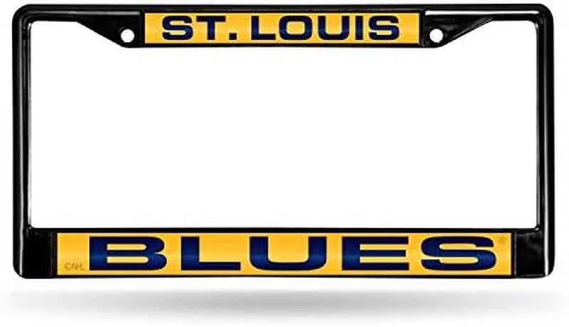 Rico Industries NHL Black Laser Cut Chrome Frame 12" X 6" Black Laser Cut Chrome Frame - Car/Truck/Suv Automobile Accessory Sporting Goods > Outdoor Recreation > Winter Sports & Activities Rico Industries St. Louis Blues  