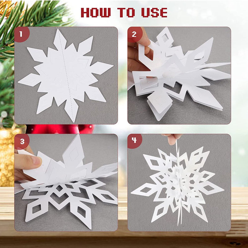 Goodwill Christmas Hanging Snowflake Decorations -12 PCS 3D White Silver Snowflake Garland for Christmas Winter Wonderland Holiday New Year Party Home Decoration Home Home & Garden > Decor > Seasonal & Holiday Decorations& Garden > Decor > Seasonal & Holiday Decorations Goodwill   