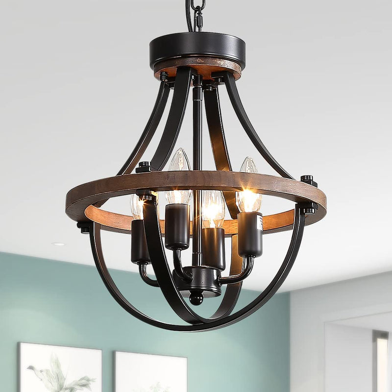Lanpesting Farmhouse Chandelier, Modern Hanging Pendant Lighting, 4-Light Rustic Ceiling Light Fixture, Vintage Chandelier for Hallway Foyer Dining Room Entryway Kitchen Island Bedroom Home & Garden > Lighting > Lighting Fixtures > Chandeliers Lanpesting CH-A154-4  