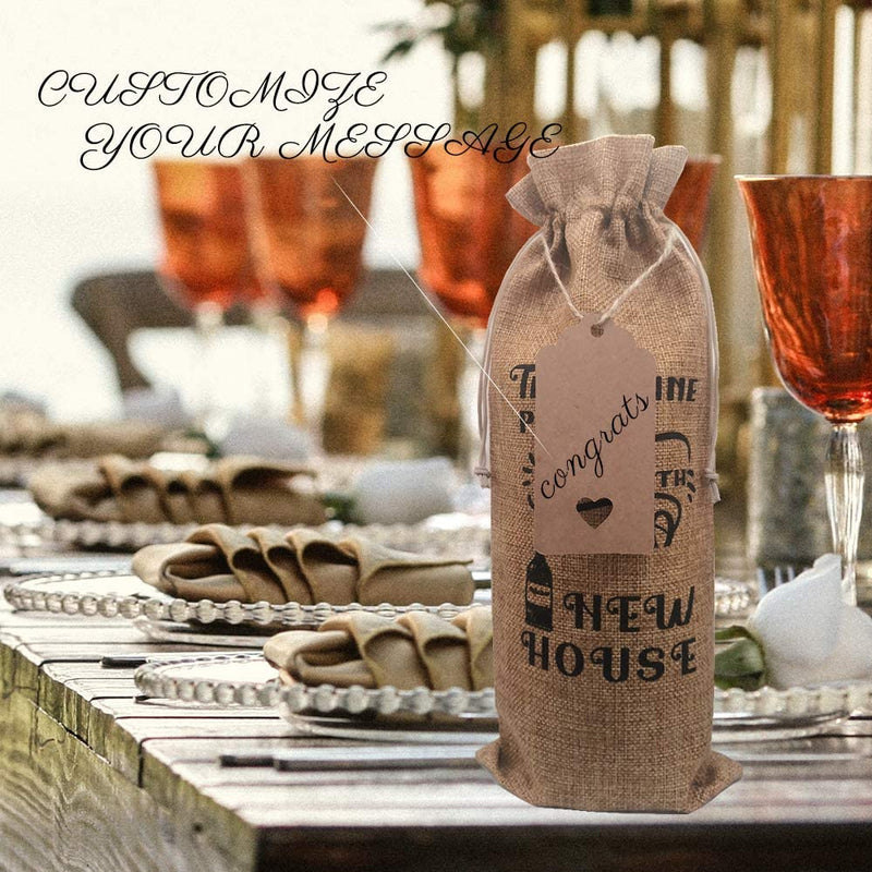 New House Gift Wine Bag, Closing Gifts for Buyers, Closing Gifts Real Estate for Clients, Burlap Home & Garden > Kitchen & Dining > Barware GIFTED LUGAR   