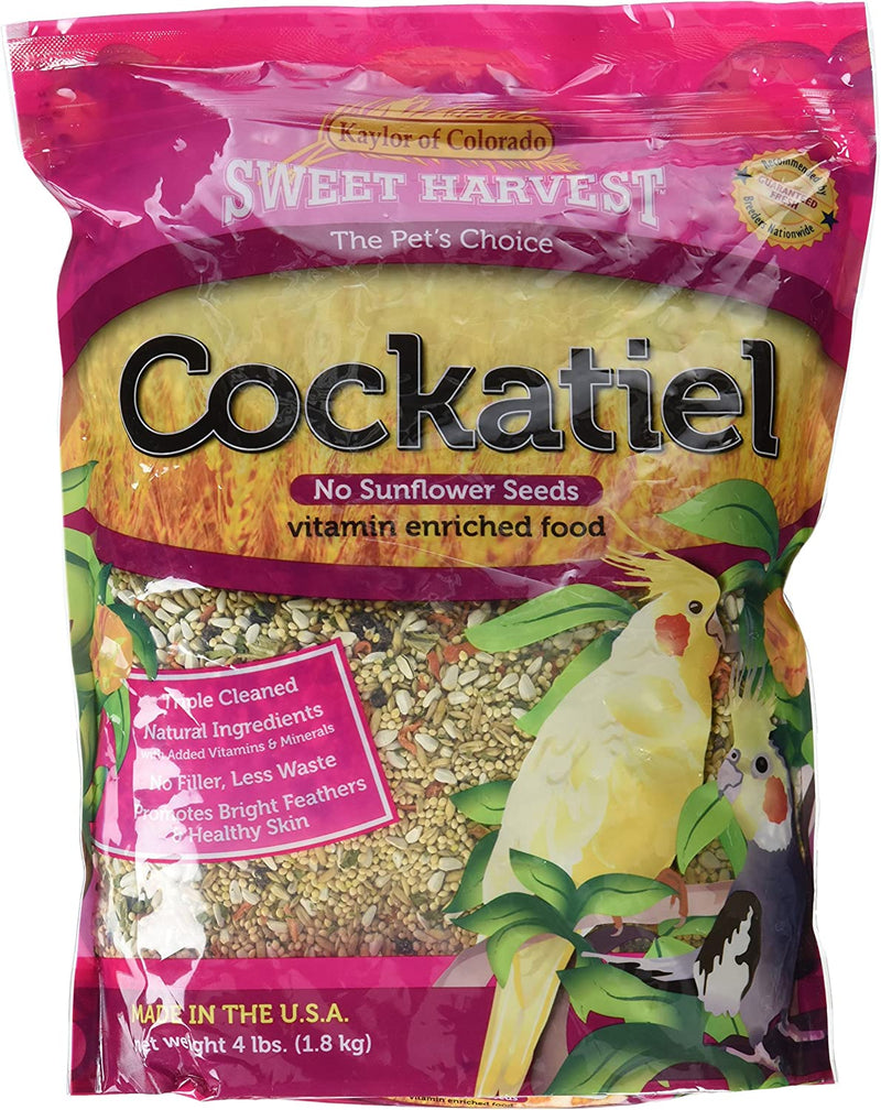 Sweet Harvest Cockatiel Bird Food (No Sunflower Seeds), 4 Lbs Bag - Seed Mix for Cockatiels Animals & Pet Supplies > Pet Supplies > Bird Supplies > Bird Food Kaylor of Colorado   