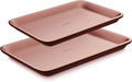 Nutrichef Non-Stick Cookie Sheet Baking Pans - 2-Pc. Professional Quality Kitchen Cooking Non-Stick Bake Trays, Blue Diamond, One Size (NC2TRBU.5) Home & Garden > Kitchen & Dining > Cookware & Bakeware NutriChef Rose Gold  