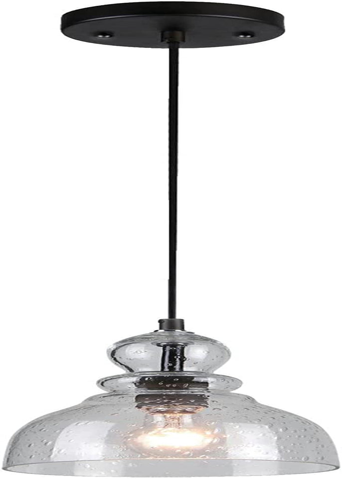 Westinghouse Lighting 6356400 Adjustable Indoor Mini-Pendant Light, Washed Copper Finish with Handblown Clear Seeded Glass Home & Garden > Lighting > Lighting Fixtures Westinghouse Lighting Black  