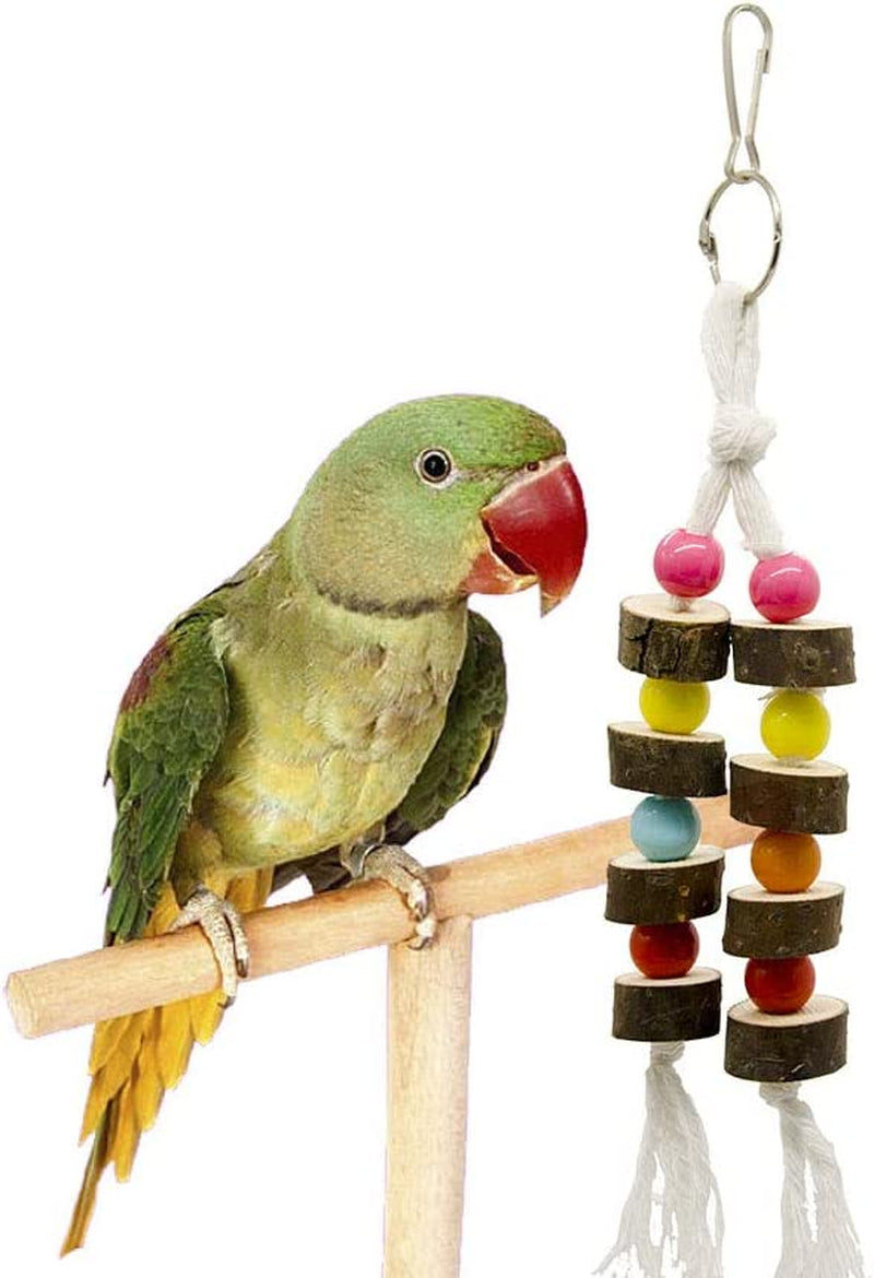 WEIYU 7 Packs Bird Parrot Swing Chewing Toys-Natural Wood Blocks Parrot Tearing Cage Toys Best for Finch,Budgie,Parakeets,Cockatiels, Conures,Love Birds and Parrots