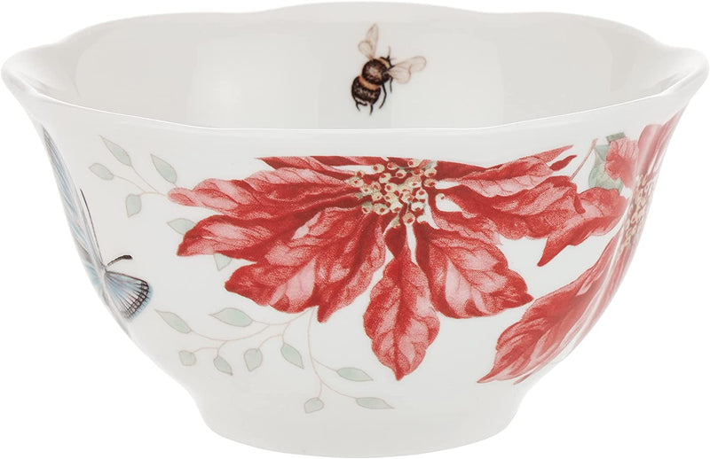 Lenox Butterfly Meadow Holiday 12-Piece Dinnerware Set, 16.60 LB, Red & Green