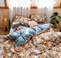 Honeilife Duvet Cover Twin Size - 100% Cotton Comforter Cover Floral Duvet Cover Sets,Tie-Dyed Style Duvet Cover with Zipper Closure and Corner Ties,2 Pcs Breathable Comforter Cover Sets-Deep Blue Home & Garden > Linens & Bedding > Bedding HoneiLife Khaki Queen/Full 