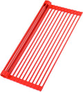 Zulay Kitchen Large 20.5" Roll up Dish Drying Rack - Heavy Duty Silicone Wrapped Steel Rods over Sink Dish Drying Rack - Versatile Roll up Sink Drying Rack & Trivet - Red Sporting Goods > Outdoor Recreation > Fishing > Fishing Rods Zulay Kitchen Scarlet Red 20.5 inches x 13 inches 