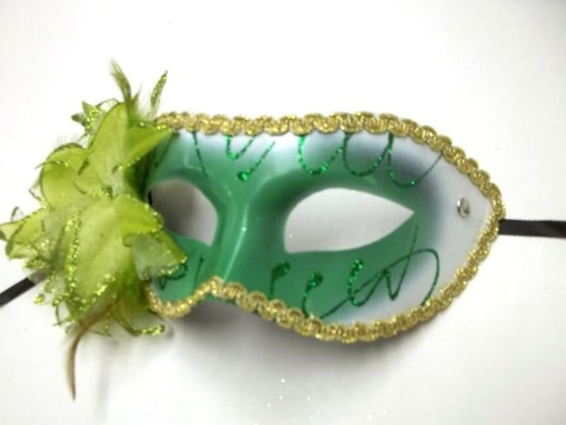 Green White Lily Flower Mardi Gras Masquerade Party Value Mask Apparel & Accessories > Costumes & Accessories > Masks Oriental Trading Company   