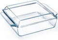 Mini-1 QT Rectangular Glass Casserole Dish with Glass Lid, (Single Serving) Glass Bakeware with Lid Glass Microwave Casserole Dish Lidded Small Casserole Dish Home & Garden > Kitchen & Dining > Cookware & Bakeware NUTRIUPS 2L-Square  