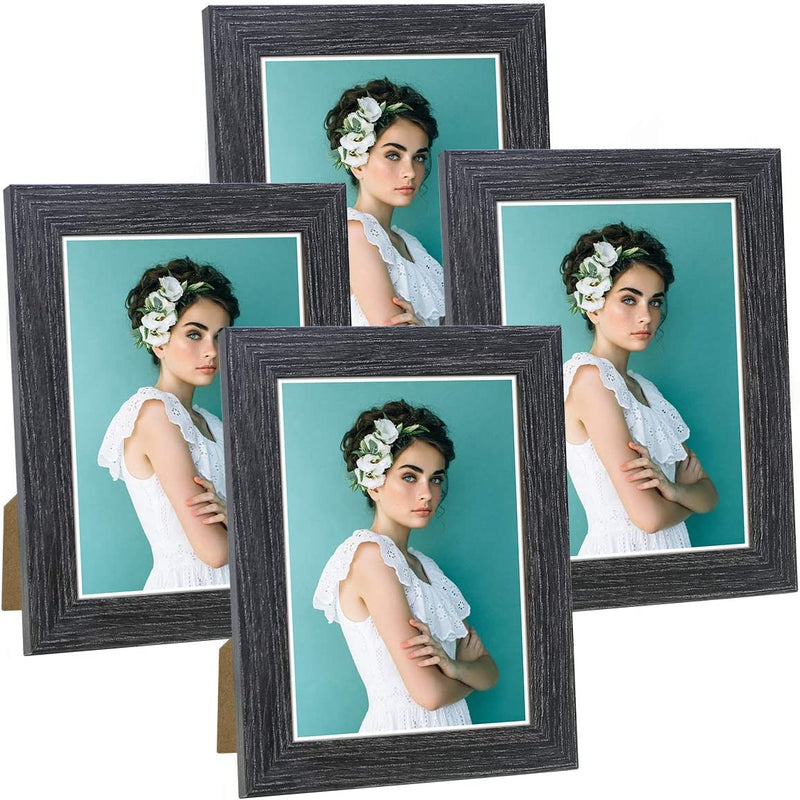 NUOLAN 5X7 Picture Frame Rustic Gray Wood Pattern Art Photo Frames 6 Packs for Wall or Tabletop Display (NL-PF5X7-RG)
