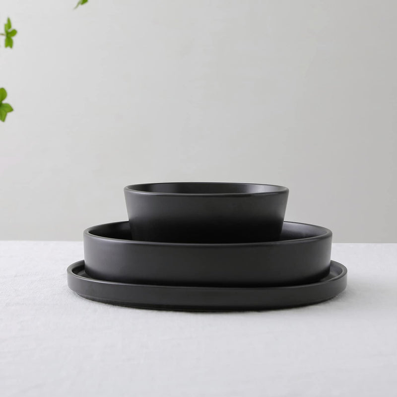 Stone Lain Coupe Dinnerware Set, Service for 4, Gray Matte Home & Garden > Kitchen & Dining > Tableware > Dinnerware Stone Lain Matte Black Service For 8, 9-inch Pasta Bowl 