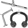 A2ZCARE Combo Tricep Press down Cable Attachment | Multi-Option: Double D Handle, V-Shaped Bar, Tricep Rope, Rotating Straight Bar Sporting Goods > Outdoor Recreation > Fishing > Fishing Rods A2ZCare Tricep Rope + Rotating Bar + V Shape  