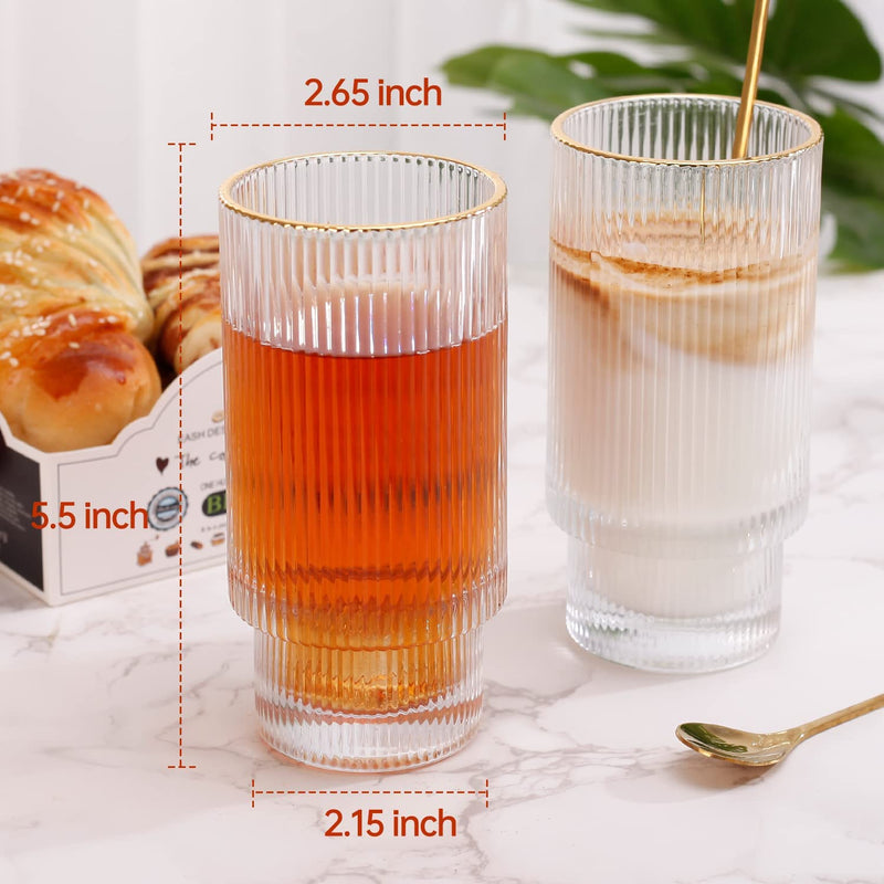 Ice Coffee Cups, Wine Ice Beer Cup Cocktail Glasses Drinkware, Origami Style Transparent Tea Set Heat Resistant Glassware,Glass Cup Coffee Mug Home & Garden > Kitchen & Dining > Tableware > Drinkware INNIOXV   