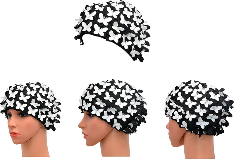 Medifier Vintage Swim Cap Floral Petal Retro Style Bathing Caps for Women Sporting Goods > Outdoor Recreation > Boating & Water Sports > Swimming > Swim Caps CL   