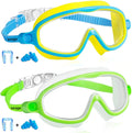 Swim Goggles 2 Pack Anti-Fog Anti-Uv Wide View Swimming Goggles for Kids 3-15 Sporting Goods > Outdoor Recreation > Boating & Water Sports > Swimming > Swim Goggles & Masks Seago Blue & Green  