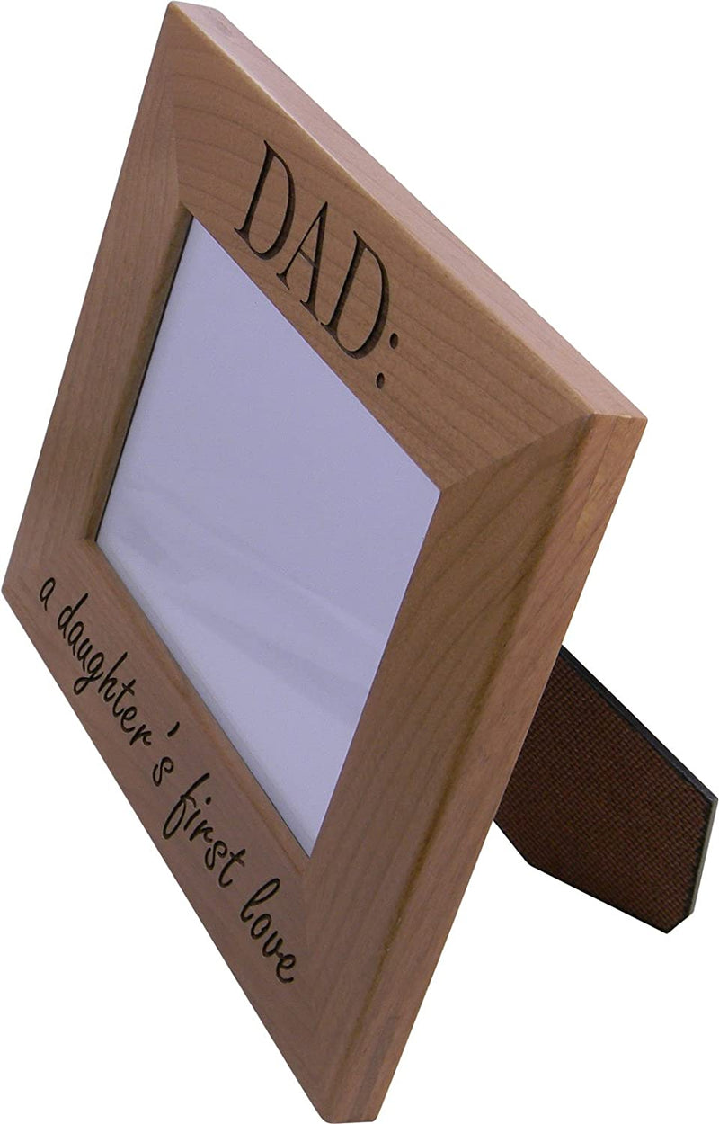 Dad: a Daughter'S First Love 4X6 Inch Wood Picture Frame - Great Gift for Father'S Day Birthday for Dad Grandpa Papa Husband Home & Garden > Decor > Picture Frames CustomGiftsNow   