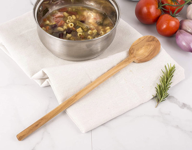 Eddingtons Italian Olive Wood Cooking Spoon, Handcrafted in Europe, 13.5-Inch