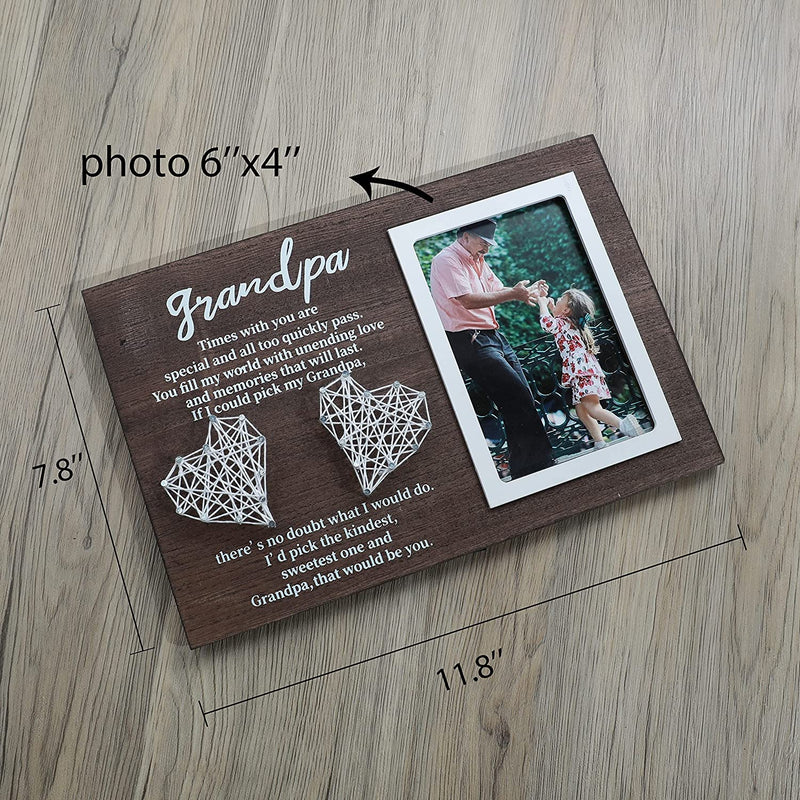 Grandpa Gifts- Rustic Grandpa Picture Frame, Unique Gifts for Grandfather, Grandpa Birthday Gifts, Christmas Gifts from Granddaughter Grandson Grandkids Grandchildren