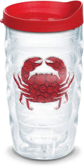 Tervis Crab Insulated Tumbler with Emblem and Red Lid, 16 Oz, Clear Home & Garden > Kitchen & Dining > Tableware > Drinkware Tervis Red Lid 10oz Wavy 