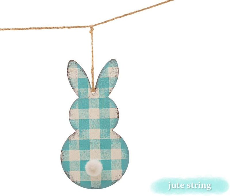 Glitzhome 72''L Easter Metal Bunny Garland, Easter Wall Hanging Decor Jute Banner for Indoor Outdoor Mantle Door Festive Party Home School Decorations Home & Garden > Decor > Seasonal & Holiday Decorations Glitzhome   