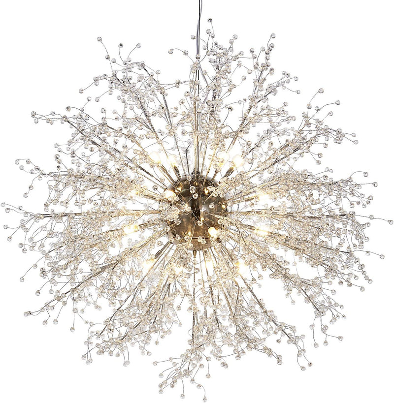 GDNS Chandeliers Firework LED Light Stainless Steel Crystal Pendant Lighting Ceiling Light Fixtures Chandeliers Lighting,Dia 23.5 Inch Home & Garden > Lighting > Lighting Fixtures > Chandeliers GDNS Dia:31.5 in  