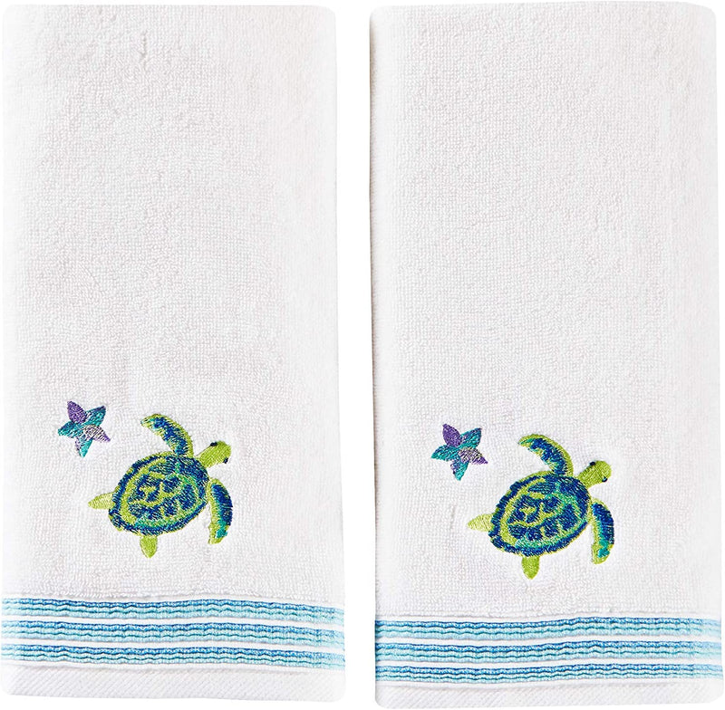 SKL Home by Saturday Knight Ltd. Watercolor Ocean 2-Piece Hand Towel Set, White Home & Garden > Linens & Bedding > Towels SKL Home Hand Towels, Set of 2  