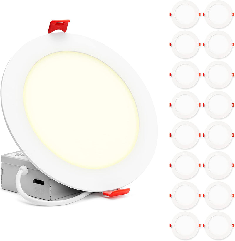 Sehnlich LED Recessed Lighting 6 Inch (16 Pack) - LED Ceiling Lights Ultra Thin Dimmable Canless - 2700K/3000K/3500K/4000K/5000K Color Selectable Downlight - 1050LM High Brightness - ETL & Energy Star Home & Garden > Lighting > Flood & Spot Lights SEHNLICH 6 Inch  