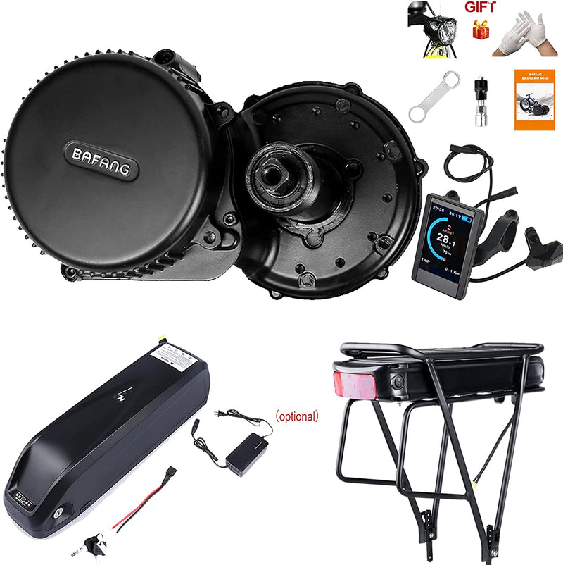 BAFANG BBS02 48V 750W Mid Drive Kit with Battery (Optional), 8Fun Bicycle Motor Kit with LCD Display & Chainring, Electric Brushless Bike Motor Motor Para Bicicleta for 68-73Mm BB Sporting Goods > Outdoor Recreation > Cycling > Bicycles BAFANG 850C Display 48T+48V 17.5Ah Rear Battery 