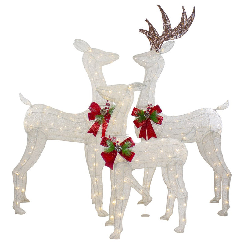 Set of 3 LED Lighted Glittered Reindeer Family Outdoor Christmas Decorations Home & Garden > Decor > Seasonal & Holiday Decorations& Garden > Decor > Seasonal & Holiday Decorations Northlight   