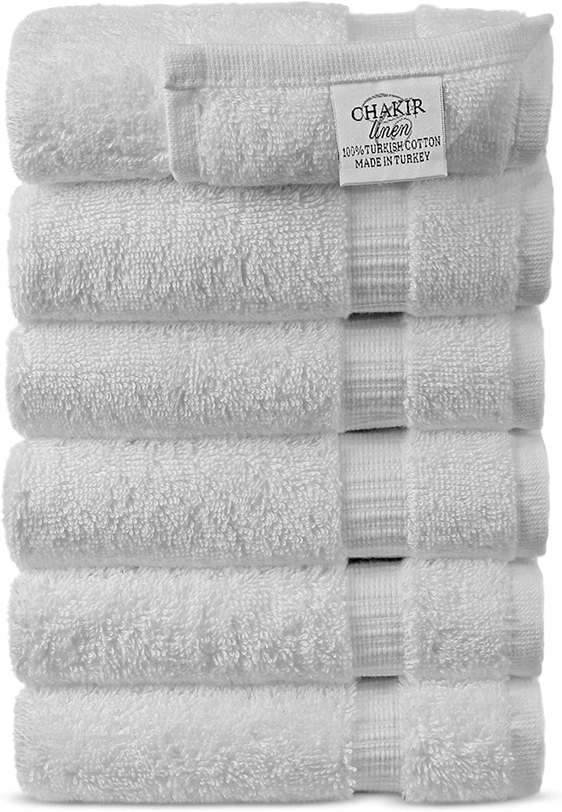 Luxury Spa and Hotel Quality Premium Turkish Cotton Washcloth Towel Set (Black) Home & Garden > Linens & Bedding > Towels Chakir Turkish Linens White  