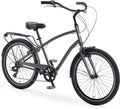 Sixthreezero Hybrid-Bicycles Evryjourney Men'S Hybrid Cruiser Bicycle, 1/3/7/21 Speed Bicycles, 26" Wheels, Multiple Colors Sporting Goods > Outdoor Recreation > Cycling > Bicycles Experience Architects, LLC Matte Grey w/Black Seat/Grips Evryjourney Men's 26"/ 7-speed