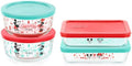 Pyrex 8-Pc Glass Food Storage Container Set, 4-Cup & 3-Cup Decorated round and Rectangle Meal Prep Containers, Non-Toxic, Bpa-Free Lids, Colorful, Disney'S Star Wars Home & Garden > Household Supplies > Storage & Organization Pyrex Mickey and Friends - Holiday  
