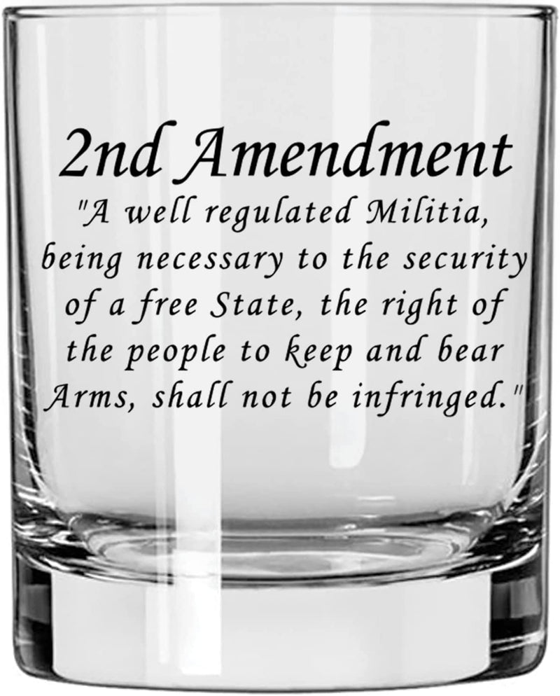 Patriots Cave 2ND Amendment to the Constitution | 2 Oz Bourbon Whiskey Shot Glass | Patriotic Old Fashioned Shot Glasses for Men | Retirement Gifts for Men | 21St Birthday Shot Glass | Made in USA Home & Garden > Kitchen & Dining > Tableware > Drinkware Patriots Cave 2nd Amendment Color | Whiskey Scotch Glass  