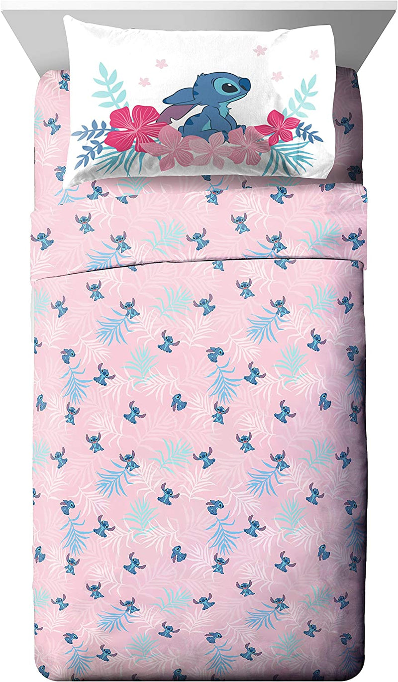 Jay Franco Disney Lilo & Stitch Paradise Dream Twin Sheet Set - 3 Piece Set Super Soft and Cozy Kid’S Bedding - Fade Resistant Microfiber Sheets (Official Disney Product) Home & Garden > Linens & Bedding > Bedding Jay Franco & Sons, Inc. Pink - Lilo & Stitch Full 
