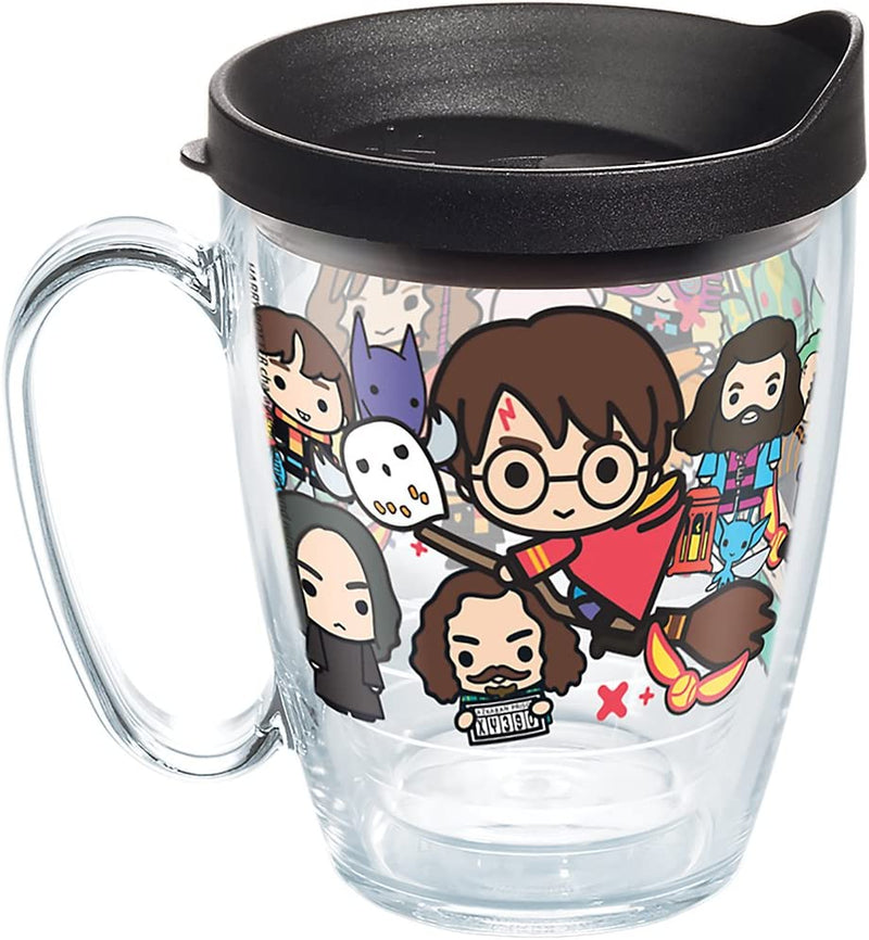 Tervis Harry Potter - Group Charms Tumbler with Wrap and Black Lid 16Oz Mug, Clear Home & Garden > Kitchen & Dining > Tableware > Drinkware Tervis Black/White 16oz Mug 