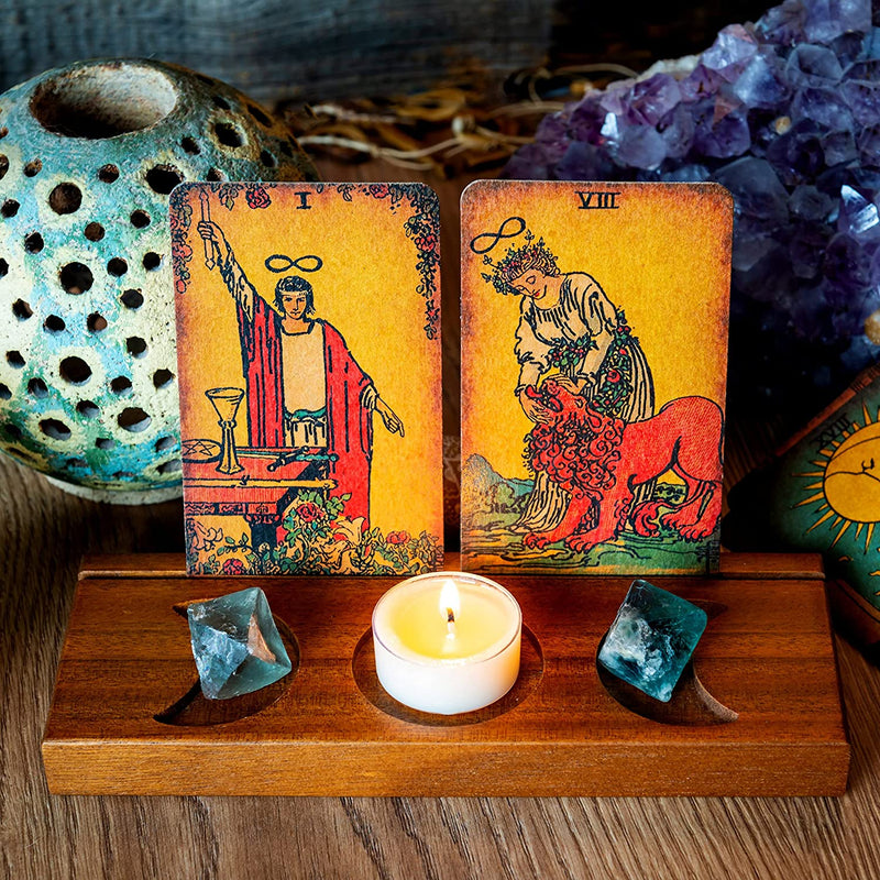 Curawood Tarot Card Holder Stand - Display Your Daily Affirmation Cards - Wooden Tarot Card Stand - Tarot Reading Accessories - Tarot Card Display - Pagan & Wiccan Altar Supplies - Tarot Decor Sporting Goods > Outdoor Recreation > Winter Sports & Activities Curawood   