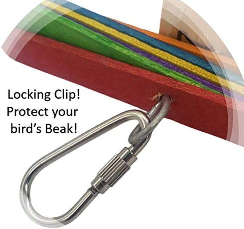 Tropical Chickens Chewing Stick with Wood Block Toy - Multicolored Natural Eco-Friendly Enrichment Toy with Bell for Bird Enrichment Conure Lovebird Cockatiels Small and Medium Birds Animals & Pet Supplies > Pet Supplies > Bird Supplies > Bird Toys Tropical Chickens   