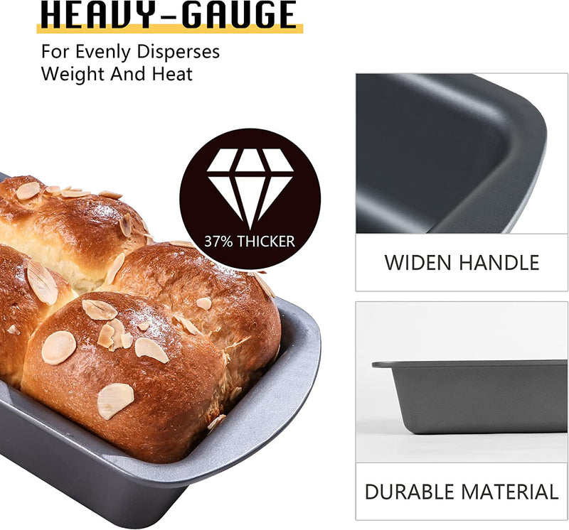 HONGBAKE Bread Pan for Baking Loaf Pan Set 1 Lb Loaf Pan with Wide Grips Nonstick Bread Tin 3 Pack, 8.5 X 4.5 Inch Perfect for Homemade Bread, Grey Home & Garden > Household Supplies > Storage & Organization HONGBAKE   