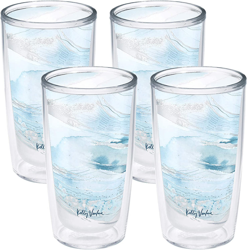 Tervis Made in USA Double Walled Kelly Ventura Insulated Tumbler Cup Keeps Drinks Cold & Hot, 16Oz 4Pk, Hillside Home & Garden > Kitchen & Dining > Tableware > Drinkware Tervis Currents 16oz 4pk 