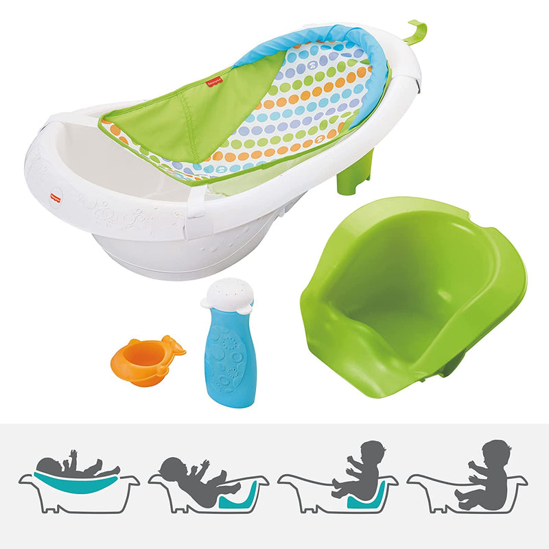 Fisher-Price 4-In-1 Sling 'N Seat Tub – Pacific Pebble, Convertible Baby to Toddler Bath Tub with Support and Seat Sporting Goods > Outdoor Recreation > Fishing > Fishing Rods Fisher-Price Green  