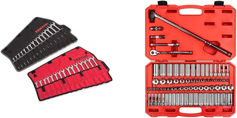 TEKTON Combination Wrench Set, 15-Piece (8-22 Mm) - Pouch | WRN03393 Sporting Goods > Outdoor Recreation > Fishing > Fishing Rods TEKTON Pouch Wrench Set + Ratchet Set, 74-Piece 30-Piece (1/4-1 in., 8-22 mm)