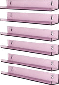 Sooyee 6 Pack 15 Inch Acrylic Invisible Kids Floating Bookshelf for Kids Room,Modern Picture Ledge Display Toy Storage Wall Shelf,Clear Furniture > Shelving > Wall Shelves & Ledges Sooyee Violet  