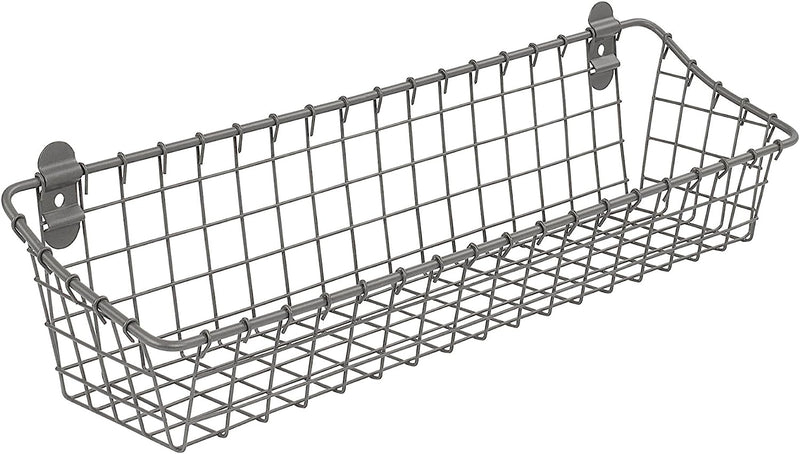Spectrum Diversified Vintage Large Cabinet & Wall-Mounted Basket for Storage & Organization Rustic Farmhouse Decor, Sturdy Steel Wire Storage Bin, Industrial Gray Sporting Goods > Outdoor Recreation > Fishing > Fishing Rods Firemall LLC Industrial Gray Pack of 1 Medium