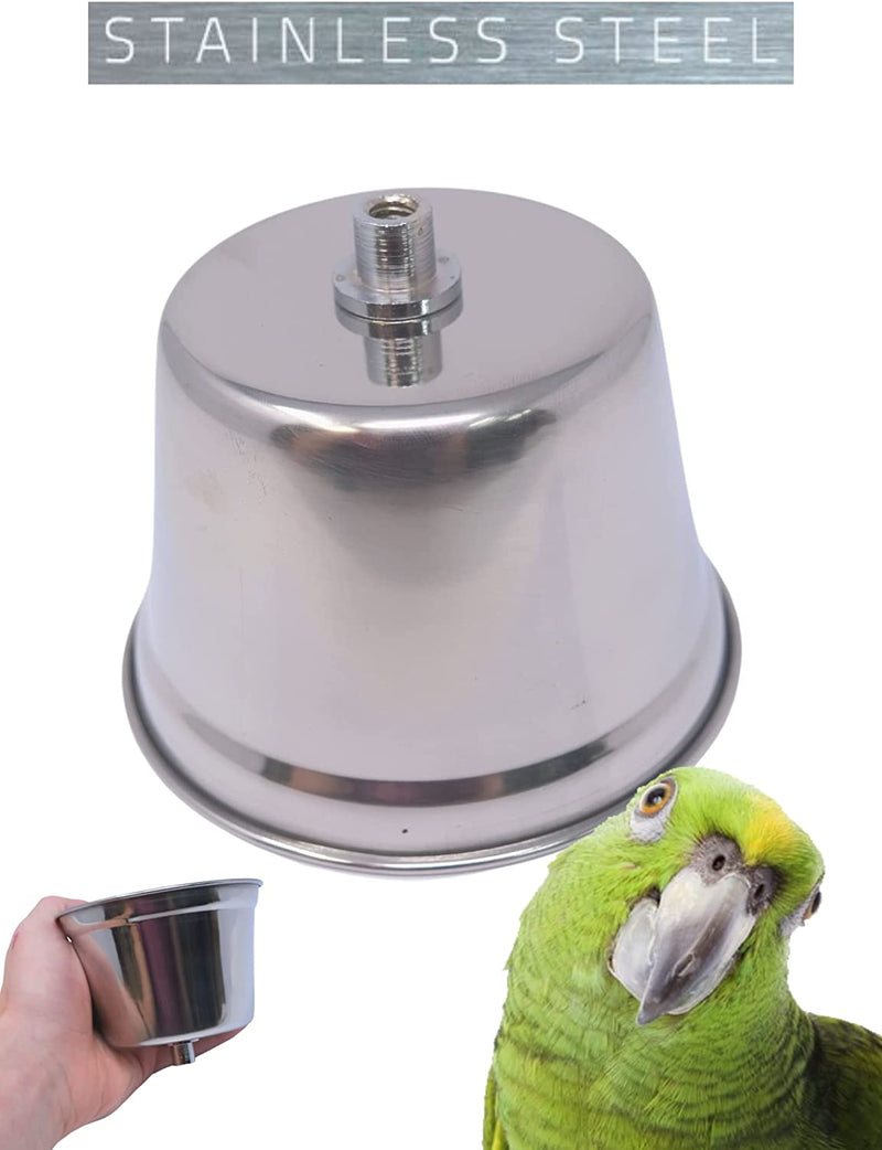 Bonka Bird Toys 800128 Parrot Stainless Steel Water 16Oz Cup Cage Seed Feed Bowl Animals & Pet Supplies > Pet Supplies > Bird Supplies > Bird Cage Accessories > Bird Cage Food & Water Dishes Bonka Bird Toys   