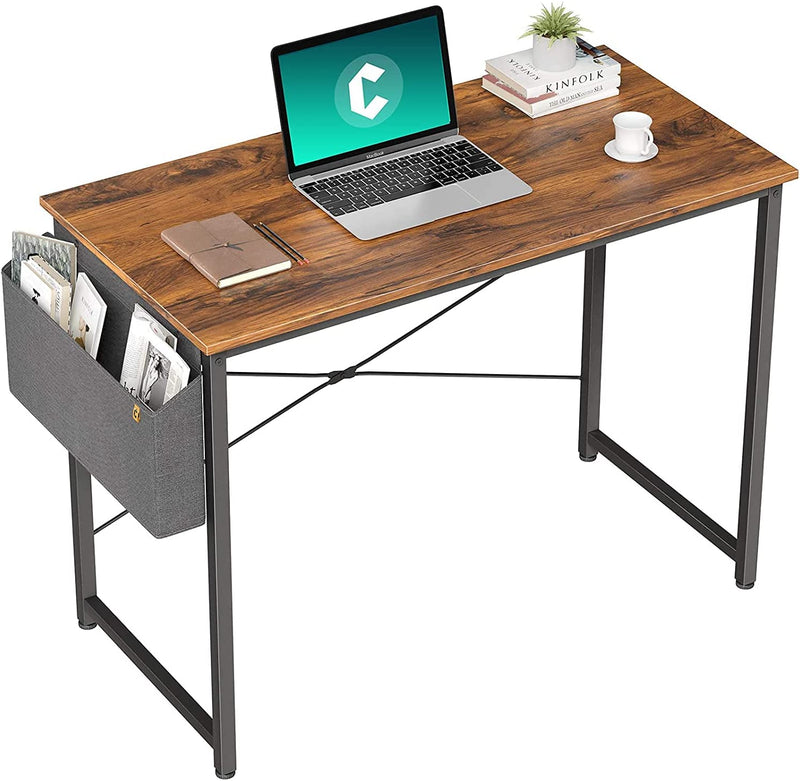 Cubiker Computer Desk 47 Inch Home Office Writing Study Desk, Modern Simple Style Laptop Table with Storage Bag, Black
