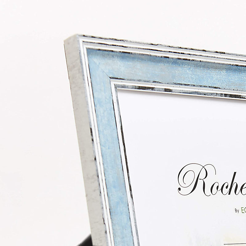 Picture Frame 8X10 Distressed Blue - Mount Desktop Display, Frames by Ecohome