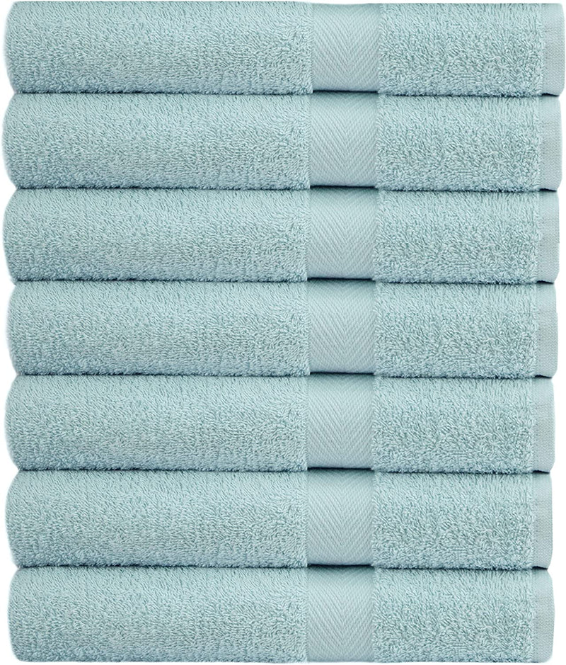 COTTON CRAFT Simplicity Washcloth Set -28 Pack 12X12- 100% Cotton Face Body Baby Washcloths - Quick Dry Lightweight Absorbent Soft Everyday Luxury Hotel Spa Gym Pool Camp Travel Dorm Easy Care - Navy Home & Garden > Linens & Bedding > Towels COTTON CRAFT Light Blue 7 Pack Bath Towel 