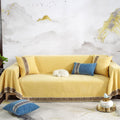 STACYPIK Soft Sofa Slipcover Chenille Sectional Couch Covers for Dogs,Couch Cover for 3 Cushion Couch,Durable Machine Washable Sofa Throw Cover Furniture Protector with Jacquard Bottom for Kids Pets Home & Garden > Decor > Chair & Sofa Cushions STACYPIK Yellow01 Large Size(71" X118") 